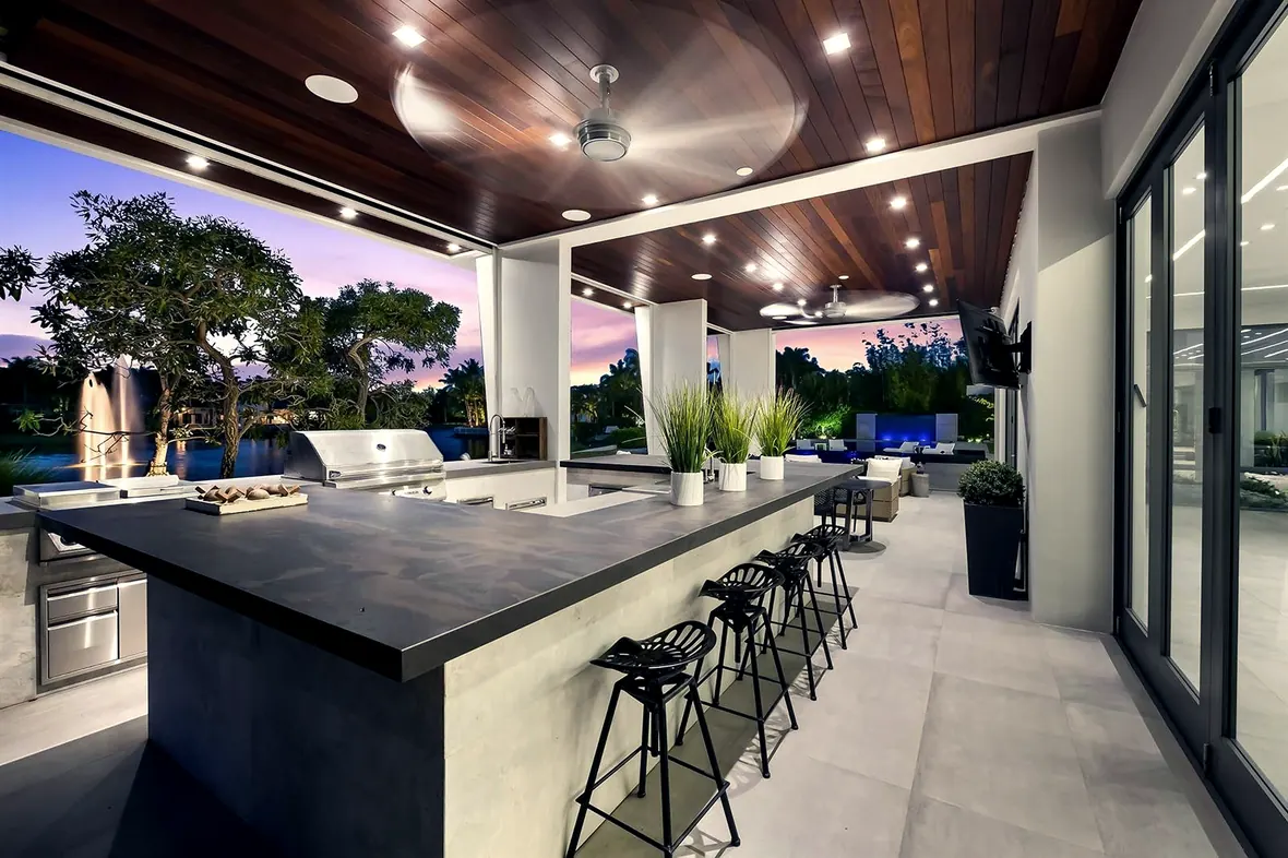The outdoor kitchen